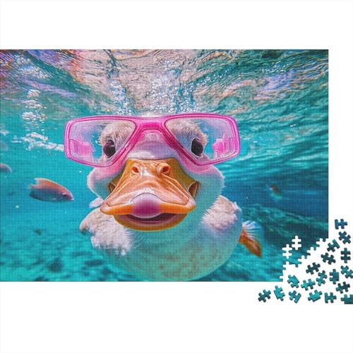 Ente Puzzle 1000 Teile Holzpuzzle Erwachsene Anspruchsvoll Puzzle Cole-Ente DIY Kit Holzspielzeug Einzigartiges Geschenk Moderne Wohnkultur 1000pcs (75x50cm) von lihuogongsio