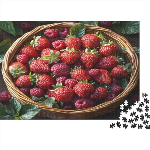 Erdbeere Puzzle 1000 Teile Himbeeren Puzzle Erwachsene Spielepuzzles HochwerTiger Holzpuzzle Erwachsene Geschicklichkeitsspiel Lernspiel Spielzeug Geschenk Schöne 1000pcs (75x50cm) von lihuogongsio