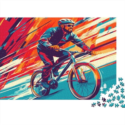 Fahrradrennen Puzzle Erwachsene 1000 Teile Berg Fahrrad Spielepuzzles Für Die Ganze Familie Brain Challenge Raumdekoration Lernspiel Spielzeug Moderne Wohnkultur 1000pcs (75x50cm) von lihuogongsio