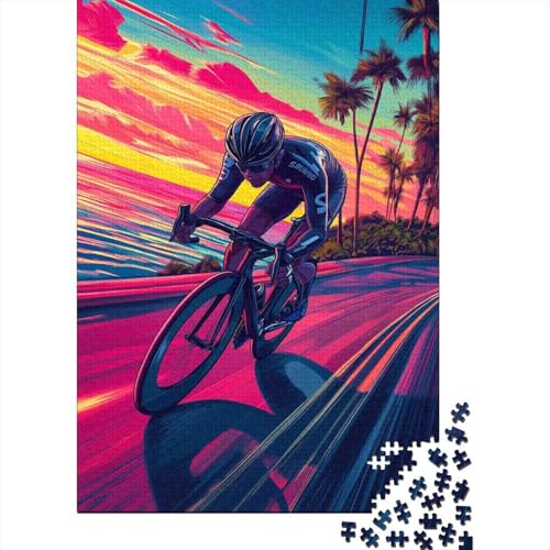Fahrradsprint Puzzle Erwachsene 1000 Teile Road Radrennen Puzzle Holzpuzzle Geschicklichkeitsspiel Für Die Ganze Familie Schöne Geschenkidee DIY Kreative Unterhaltung 1000pcs (75x50cm) von lihuogongsio