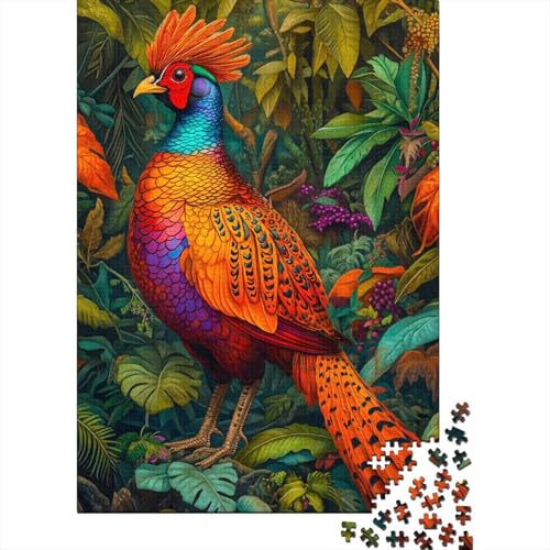 Fasan 1000 Stück Puzzles Golden Fasan Impossible Puzzle Schwer Für Erwachsene Lernspiel Spielzeug Geschenk Schöne Geschenkverpackung Premium Quality Mehrfarbig 1000pcs (75x50cm) von lihuogongsio