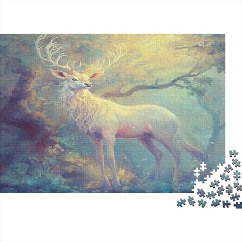 Feenhirsch Puzzle Erwachsene 1000 Teile Feenland Puzzle Holzpuzzle Geschicklichkeitsspiel Für Die Ganze Familie Schöne Geschenkidee DIY Kreative Unterhaltung 1000pcs (75x50cm) von lihuogongsio