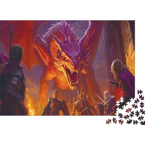 Fire Drache Puzzle Erwachsene 1000 Teile Drache Puzzle Holzpuzzle Geschicklichkeitsspiel Für Die Ganze Familie Schöne Geschenkidee DIY Kreative Unterhaltung 1000pcs (75x50cm) von lihuogongsio