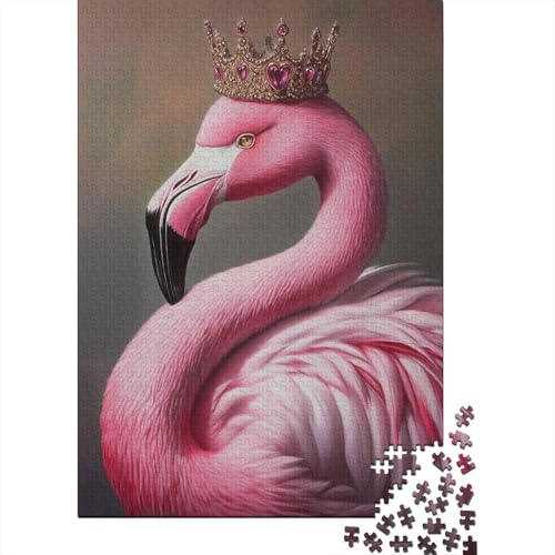 Flamingo Puzzle Erwachsene 1000 Teile Holzpuzzle Erwachsene Lernspiel Puzzle Rosa Spielzeug Geschenk Stress Abbauen Einzigartiges Geschenk 1000pcs (75x50cm) von lihuogongsio