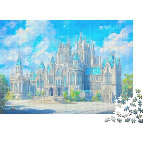 Giant Gotik Palast Puzzle Erwachsene 1000 Teile Palast Holzpuzzle Stress Abbauen Familien-Puzzlespiel Kräftigen Farben Schöne Geschenkverpackung Lernspiel Spielzeug 1000pcs (75x50cm) von lihuogongsio