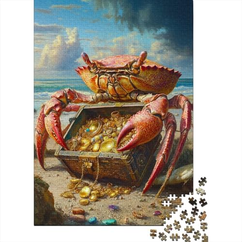 Giant Krabbe 1000 Teile Puzzle Schatztruhe Impossible Für Erwachsene HochwerTiger Puzzle Fantasy Schöne Geschenkidee DIY Kreative Unterhaltung 1000pcs (75x50cm) von lihuogongsio