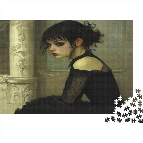 Goth Frau Puzzle Erwachsene 1000 Teile Goth Spielepuzzles Für Die Ganze Familie Brain Challenge Raumdekoration Lernspiel Spielzeug Moderne Wohnkultur 1000pcs (75x50cm) von lihuogongsio