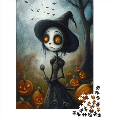 Gotik Puppe Puzzle Erwachsene 1000 Teile Halloween Holzpuzzle Stress Abbauen Familien-Puzzlespiel Kräftigen Farben Schöne Geschenkverpackung Lernspiel Spielzeug 1000pcs (75x50cm) von lihuogongsio
