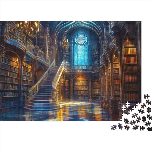 Grand Bibliothek Puzzle Erwachsene 1000 Teile Bibliothek Puzzle Holzpuzzle Geschicklichkeitsspiel Für Die Ganze Familie Schöne Geschenkidee DIY Kreative Unterhaltung 1000pcs (75x50cm) von lihuogongsio