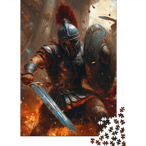 Griechischer Krieger Puzzle 1000 Teile Puzzle Für Erwachsene Gladiator Brain Challenge Geschicklichkeitsspiel Stress Abbauen Familien Herausforderndes Schöne 1000pcs (75x50cm) von lihuogongsio