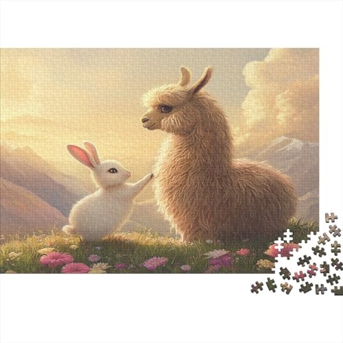 Häschen Puzzle 1000 Teile Für Erwachsene Puzzle Lama Geschicklichkeitsspiel Für Die Ganze Familie Erwachsene Premium Quality Entspannend 1000pcs (75x50cm) von lihuogongsio