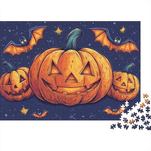 Halloween Puzzle Für Erwachsene 1000 Puzzle Kürbis und Fledermäuse Erwachsene Anspruchsvoll Puzzle Puzzlegröße Puzzle Unmögliches Puzzle Spielzeug Geschenk 1000pcs (75x50cm) von lihuogongsio