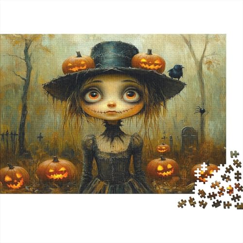 Halloween-Thema Puzzle 1000 Teile Für Erwachsene Geschicklichkeitsspiel Für Die Ganze Familie Whimsical Gotik Puzzle Premium Quality Schöne Geschenkidee Moderne 1000pcs (75x50cm) von lihuogongsio