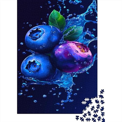 Heidelbeeren Puzzle Erwachsene 1000 Teile Stress Abbauen Premium Quality DIY Kreative Puzzle Graffiti-Stil Unterhaltung Schöne Geschenkidee Kräftigen Farben 1000pcs (75x50cm) von lihuogongsio