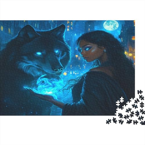 Hexe Puzzle Erwachsene 1000 Teile Steppenwolf Spielepuzzles Für Die Ganze Familie Brain Challenge Raumdekoration Lernspiel Spielzeug Moderne Wohnkultur 1000pcs (75x50cm) von lihuogongsio