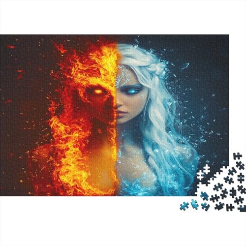 Ice and Fire Prinzessin Puzzle 1000 Teile Prinzessin Puzzle Erwachsene Spielepuzzles HochwerTiger Holzpuzzle Erwachsene Geschicklichkeitsspiel Lernspiel Spielzeug Geschenk Schöne 1000pcs (75x50cm) von lihuogongsio