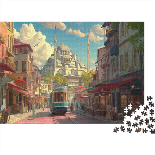 Istanbul Puzzle Erwachsene 1000 Teile Anime-Stil Spielepuzzles Für Die Ganze Familie Brain Challenge Raumdekoration Lernspiel Spielzeug Moderne Wohnkultur 1000pcs (75x50cm) von lihuogongsio