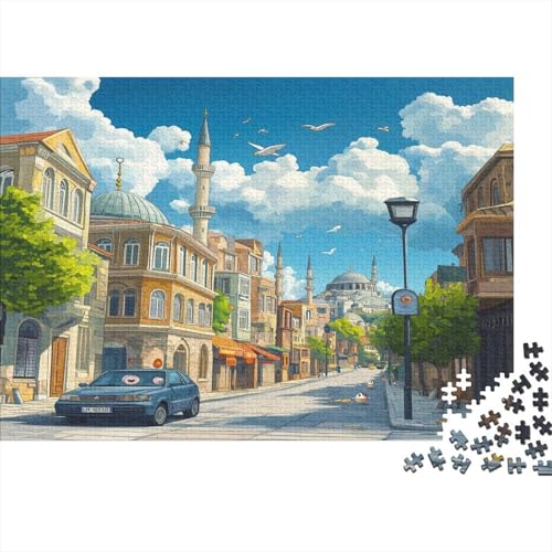Istanbul-Straßenszene Puzzle 1000 Teile Türkisch Puzzle Erwachsene Spielepuzzles HochwerTiger Holzpuzzle Erwachsene Geschicklichkeitsspiel Lernspiel Spielzeug Geschenk Schöne 1000pcs (75x50cm) von lihuogongsio