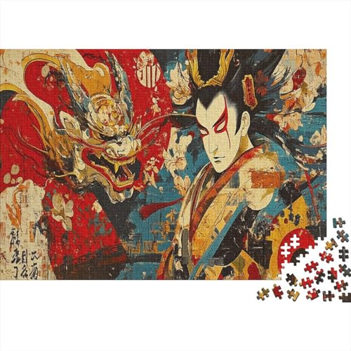 Japanisch Kabuki 1000 Stück Puzzles Japanisch Culture Geschicklichkeitsspiel Für Die Ganze Familie DIY Kreative Unterhaltung Schöne Geschenkidee Premium Quality 1000pcs (75x50cm) von lihuogongsio