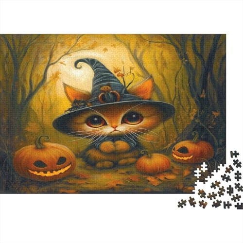 Kätzchen Puzzle Erwachsene 1000 Teile Puzzle Halloween Holzpuzzle Erwachsener Hochwertig Für Die Ganze Familie Unmögliches DIY Kreative Moderne Wohnkultur 1000pcs (75x50cm) von lihuogongsio