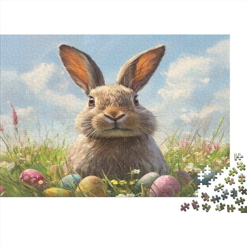 Kaninchen 1000 Stück Puzzles Easter Häschen Puzzle Lernspiel Spielzeug Geschenk Geschicklichkeitsspiel Für Die Ganze Familie Schöne Geschenkidee DIY Kreative 1000pcs (75x50cm) von lihuogongsio