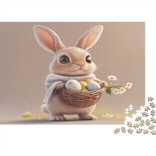 Kaninchen 1000 Stück Puzzles Osterei Puzzle Erwachsene Schwer Für Erwachsene Lernspiel Spielzeug Geschenk Schöne Geschenkverpackung Premium Quality Mehrfarbig 1000pcs (75x50cm) von lihuogongsio
