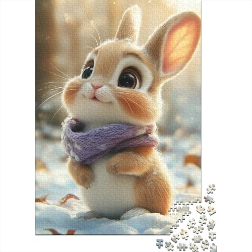 Kaninchen Puzzle 1000 Teile Puzzle Für Erwachsene Häschen Brain Challenge Geschicklichkeitsspiel Stress Abbauen Familien Herausforderndes Schöne 1000pcs (75x50cm) von lihuogongsio