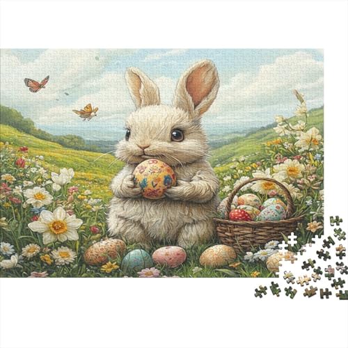 Kaninchen Puzzle 1000 Teile Puzzle Für Erwachsene Ostergarten Brain Challenge Geschicklichkeitsspiel Stress Abbauen Familien Herausforderndes Schöne 1000pcs (75x50cm) von lihuogongsio