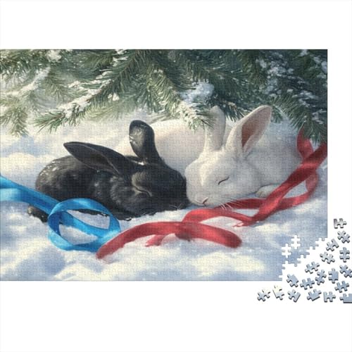 Kaninchen Puzzle Erwachsene 1000 Teile Häschen Puzzle Geschicklichkeitsspiel Für Die Ganze Familie DIY Kreative Unterhaltung Schöne Geschenkidee Premium Quality 1000pcs (75x50cm) von lihuogongsio