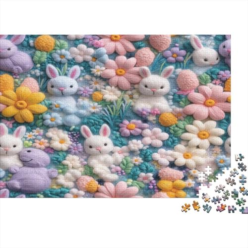 Kaninchen Puzzle Erwachsene 1000 Teile Häschen Puzzle Geschicklichkeitsspiel Für Die Ganze Familie DIY Kreative Unterhaltung Schöne Geschenkidee Premium Quality 1000pcs (75x50cm) von lihuogongsio