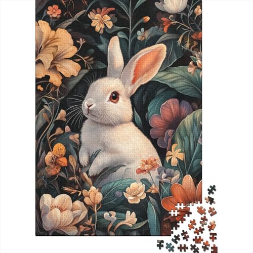 Kaninchen Puzzle Erwachsene 1000 Teile Häschen Puzzle Holzpuzzle Geschicklichkeitsspiel Für Die Ganze Familie Schöne Geschenkidee DIY Kreative Unterhaltung 1000pcs (75x50cm) von lihuogongsio
