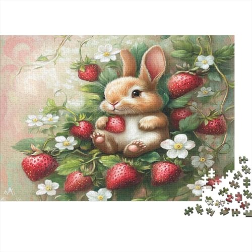 Kaninchen Puzzle Erwachsene 1000 Teile Häschen Spielepuzzles Für Die Ganze Familie Brain Challenge Raumdekoration Lernspiel Spielzeug Moderne Wohnkultur 1000pcs (75x50cm) von lihuogongsio