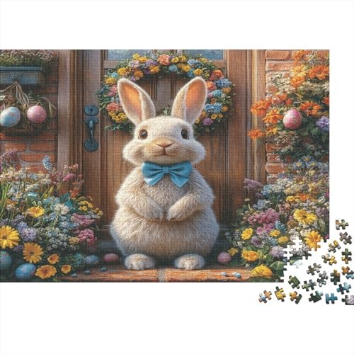 Kaninchen Puzzle Erwachsene 1000 Teile Stress Abbauen Familien-Puzzlespiel DIY Kreative Puzzle Häschen Unterhaltung Schöne Geschenkidee Kräftigen Farben 1000pcs (75x50cm) von lihuogongsio