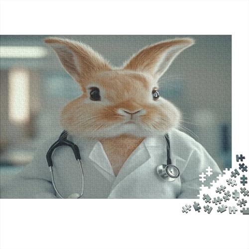 Kaninchen Puzzle Erwachsene 1000 Teile Stress Abbauen Familien-Puzzlespiel DIY Kreative Puzzle Häschen Unterhaltung Schöne Geschenkidee Kräftigen Farben 1000pcs (75x50cm) von lihuogongsio