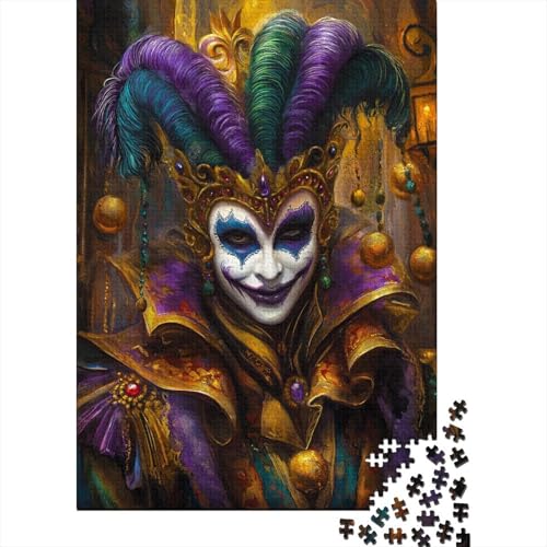 KarnevalsClown Puzzle Erwachsene 1000 Teile Faschingsdienstag Puzzle Holzpuzzle Geschicklichkeitsspiel Für Die Ganze Familie Schöne Geschenkidee DIY Kreative Unterhaltung 1000pcs (75x50cm) von lihuogongsio