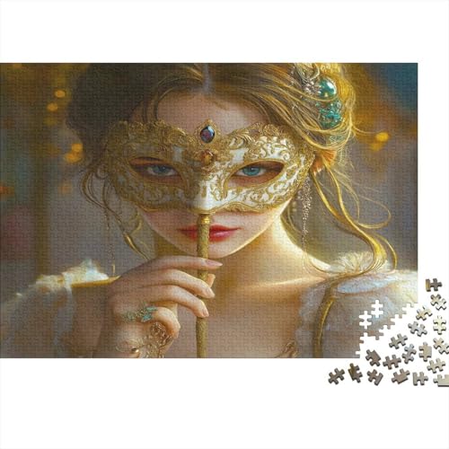 Karnevalsmaskee Puzzle Erwachsene 1000 Teile Holzpuzzle Erwachsene Lernspiel Puzzle Maskerade Spielzeug Geschenk Stress Abbauen Einzigartiges Geschenk 1000pcs (75x50cm) von lihuogongsio