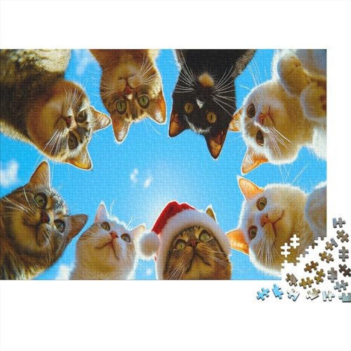 Katze Puzzle 1000 Teile Impossible Für Erwachsene HochwerTiger Kätzchen Holzpuzzle Erwachsene Fantasy Schöne Geschenkidee DIY Kreative Unterhaltung 1000pcs (75x50cm) von lihuogongsio