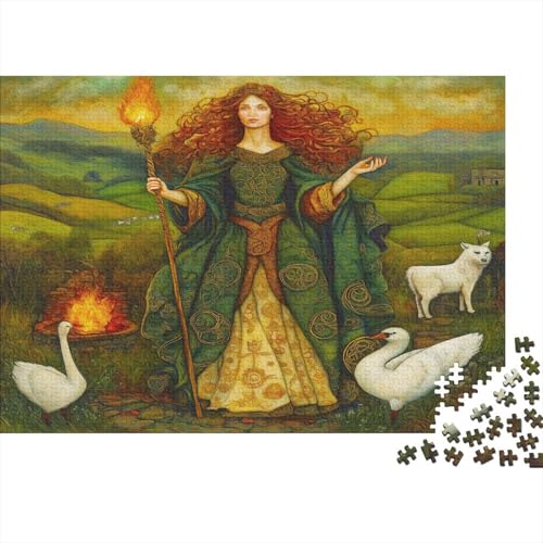 Keltisch Göttin Puzzle 1000 Teile Für Erwachsene Puzzle Brigid Geschicklichkeitsspiel Für Die Ganze Familie Erwachsene Premium Quality Entspannend 1000pcs (75x50cm) von lihuogongsio