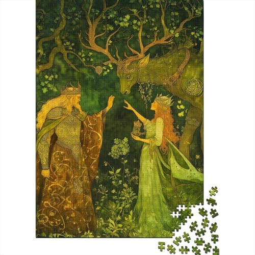 König Arthur Puzzle 1000 Teile Keltisch Folklore Puzzle Erwachsene Holzpuzzle Stress Abbauen Familien Brain Challenge Lernspiel Premium Quality Spielzeug Geschenk 1000pcs (75x50cm) von lihuogongsio