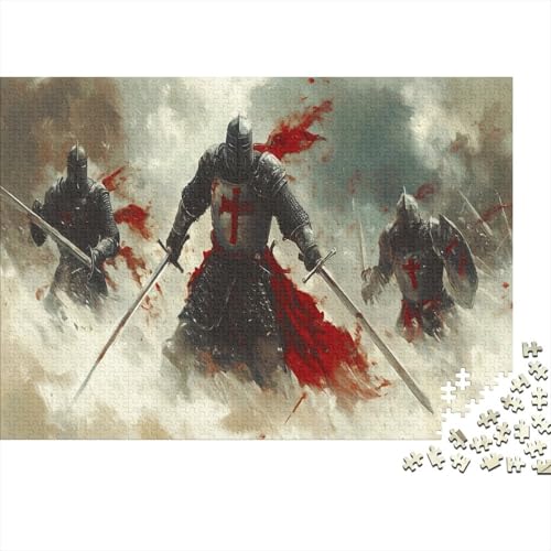Kreuzritter Warriors Puzzle 1000 Teile Puzzle Für Erwachsene Die Kreuzfahrer Brain Challenge Geschicklichkeitsspiel Stress Abbauen Familien Herausforderndes Schöne 1000pcs (75x50cm) von lihuogongsio