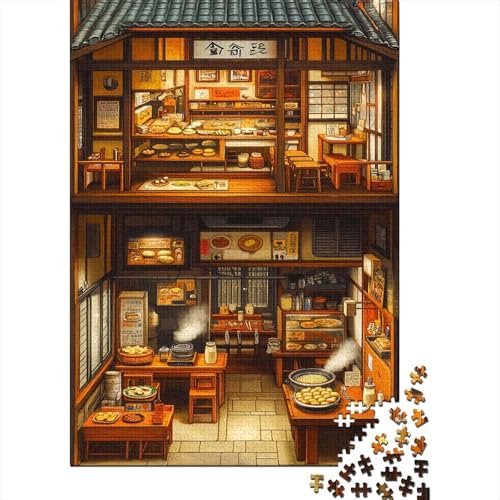 Lamian Noodles Geschäft Puzzle Erwachsene 1000 Teile Japanisch Spielepuzzles Für Die Ganze Familie Brain Challenge Raumdekoration Lernspiel Spielzeug Moderne Wohnkultur 1000pcs (75x50cm) von lihuogongsio