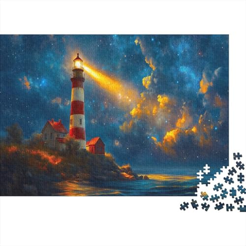 Leuchtturm Puzzle 1000 Teile Impossible Für Erwachsene HochwerTiger Leuchtturm Holzpuzzle Erwachsene Fantasy Schöne Geschenkidee DIY Kreative Unterhaltung 1000pcs (75x50cm) von lihuogongsio