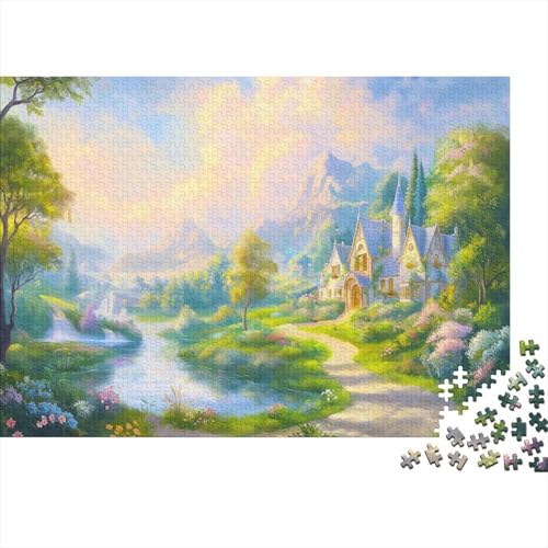 Märchen Puzzle Erwachsene 1000 Teile Paradies Holzpuzzle Stress Abbauen Familien-Puzzlespiel Kräftigen Farben Schöne Geschenkverpackung Lernspiel Spielzeug 1000pcs (75x50cm) von lihuogongsio