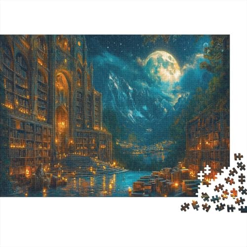 Magical Bibliothek 1000 Stück Puzzles Bibliothek Puzzle Erwachsene Schwer Für Erwachsene Lernspiel Spielzeug Geschenk Schöne Geschenkverpackung Premium Quality Mehrfarbig 1000pcs (75x50cm) von lihuogongsio