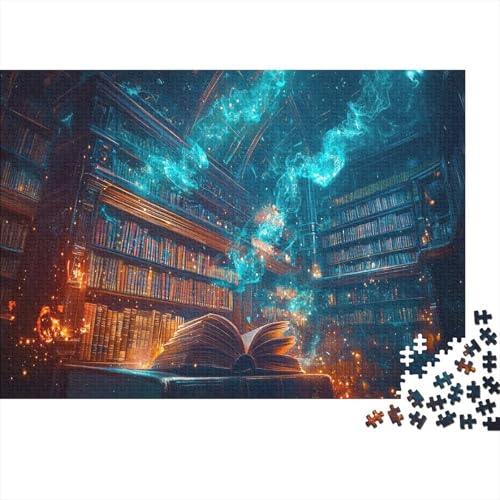 Magical Bibliothek Puzzle 1000 Teile Für Erwachsene Geschicklichkeitsspiel Für Die Ganze Familie Grimoire Puzzle Premium Quality Schöne Geschenkidee Moderne 1000pcs (75x50cm) von lihuogongsio