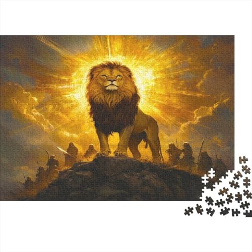 Majestic Löwe Puzzle Erwachsene 1000 Teile Löwe King Puzzle Holzpuzzle Geschicklichkeitsspiel Für Die Ganze Familie Schöne Geschenkidee DIY Kreative Unterhaltung 1000pcs (75x50cm) von lihuogongsio