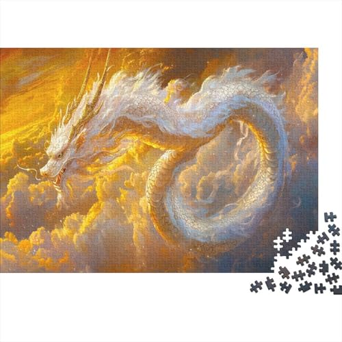 Majestic Traditional Chinese Drache Puzzle Erwachsene 1000 Teile Holzpuzzle Erwachsene Lernspiel Puzzle Drache Spielzeug Geschenk Stress Abbauen Einzigartiges Geschenk 1000pcs (75x50cm) von lihuogongsio