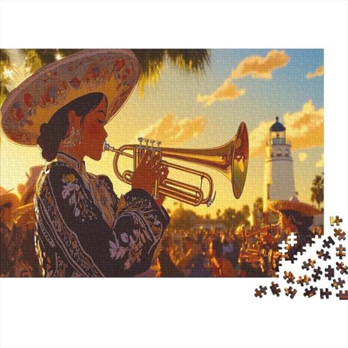Mariachi-Band 1000 Stück Puzzles Long Beach Park Puzzle Lernspiel Spielzeug Geschenk Geschicklichkeitsspiel Für Die Ganze Familie Schöne Geschenkidee DIY Kreative 1000pcs (75x50cm) von lihuogongsio