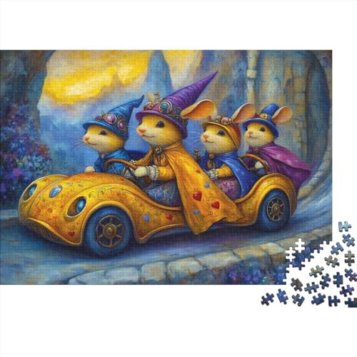 Maus Puzzle Erwachsene 1000 Teile Ratte/Maus Holzpuzzle Stress Abbauen Familien-Puzzlespiel Kräftigen Farben Schöne Geschenkverpackung Lernspiel Spielzeug 1000pcs (75x50cm) von lihuogongsio