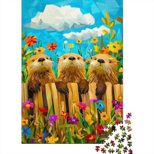 Meer Otter Puzzle 1000 Teile Für Erwachsene Geschicklichkeitsspiel Für Die Ganze Familie Otter Puzzle Premium Quality Schöne Geschenkidee Moderne 1000pcs (75x50cm) von lihuogongsio